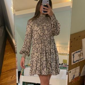 Karlie high neck snakeskin dress